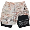 2024Men Performance Shorts Bible Printed GYM Casual Sports Compression Shorts Workout Running Mesh 2 In 1 Sport Short Pants 2