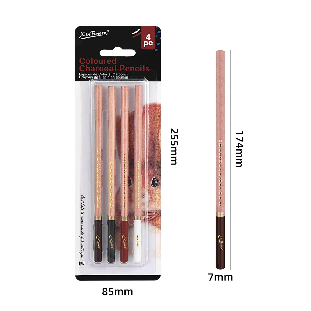 Professional Sketch Colored Charcoal Pencils Set Sketch Highlight Pencils For Drawing Sketching Shading Blending 4Pcs sketch pencils,charcoal pencils