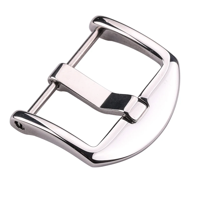 Elegant Silver Polished Stainless Steel Watch Band Buckle – Premium Strap Accessory