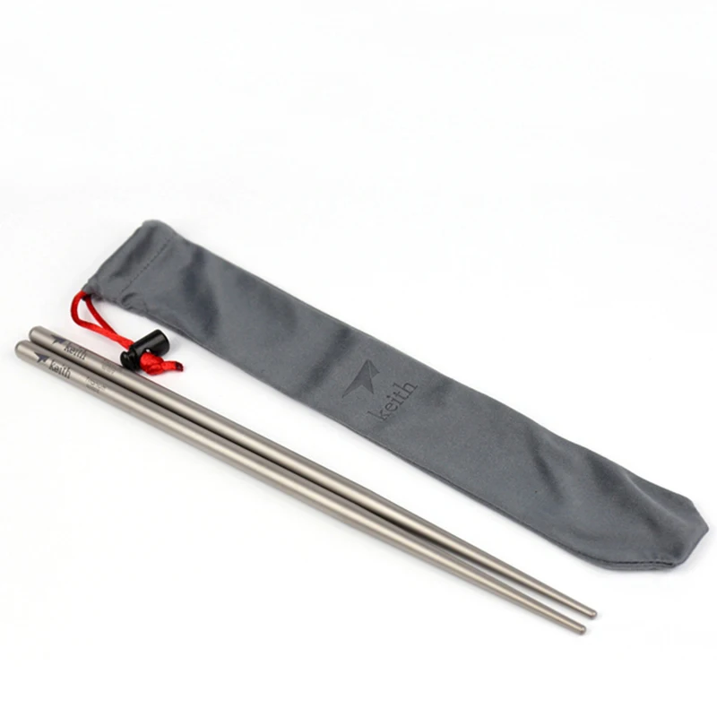 Keith Camping Tableware Pure Titanium Chopsticks Bacteriostatic Non-toxic Flatware Outdoor Hiking Picnic Backpack Cutlery camping cutlery portable tableware portable cutlery titanium tableware