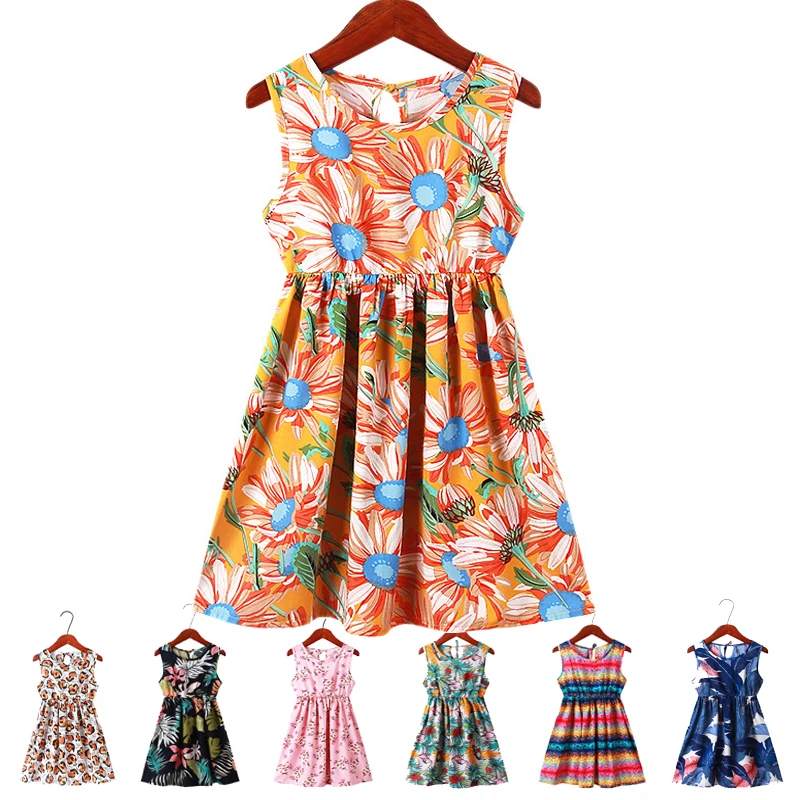 New Girls Dress Summer Butterfly Floral Print Teenagers Dresses for Designer Formal Party Kids Vestido Clothing | Детская одежда и