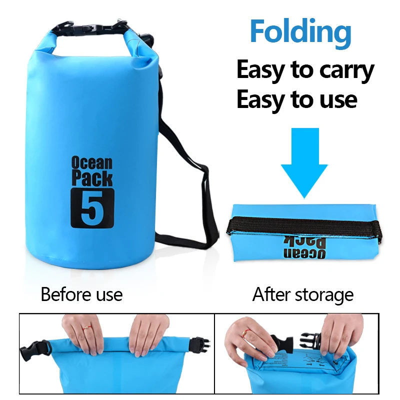 5L-30L PVC Mesh Waterproof Bag Outdoor Diving Compression Storage for Man Women Swimming Rafting Kayak