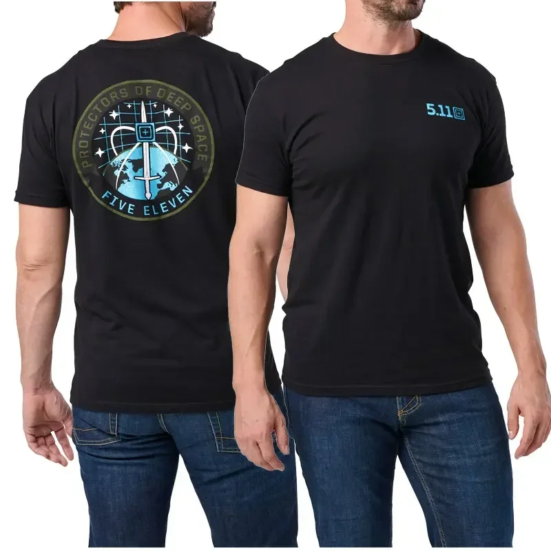 American 5.11 Tactical T-Shirt 76146 Men's Cotton Printed Crew Neck 511 Physical Sports Training Breathable Long Short Sleeves 5