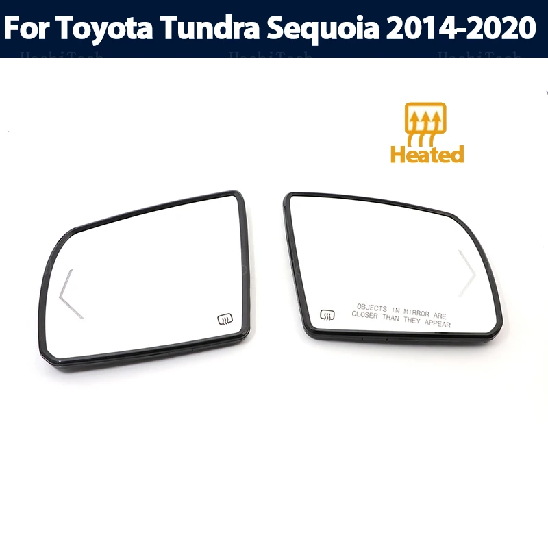 

Left Right Door Side Heated Wing Mirror Glass Rearview Rearview Plate for Toyota Tundra 2014-2020, Sequoia 2018-2020