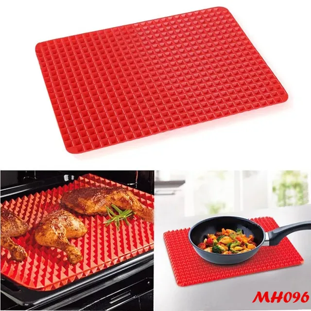 Új Piramis Szilikon, Magas Hőmérsékleten Ellenálló Mikrohullámú Szőnyeg Asztal Placemat Grill Sütőpan - Image 5