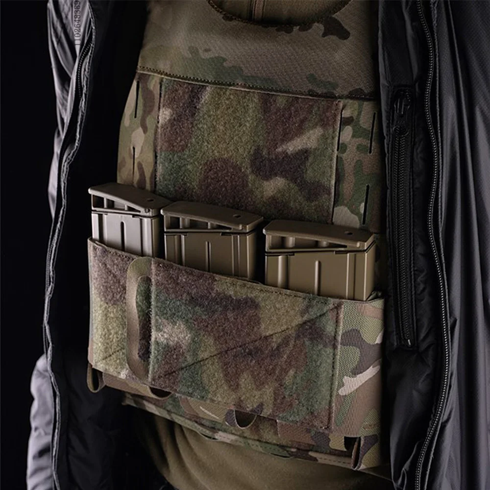Tactical Triple 762 Magazine Pouch Elastic Retention Hook&Loop Rifile MAG Bag Built-in Plate Carrier FCPC FCSK Hunting Airsoft 5