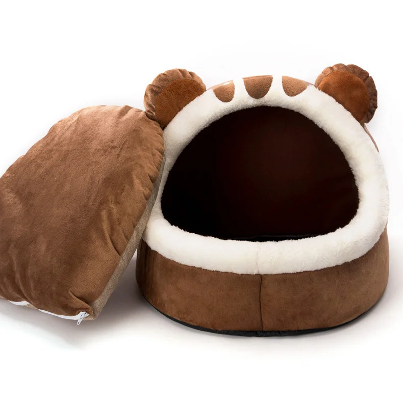 Pet Bed Selfwarming Puppy House Cozy Cat Sleeping Tent Cave Beds