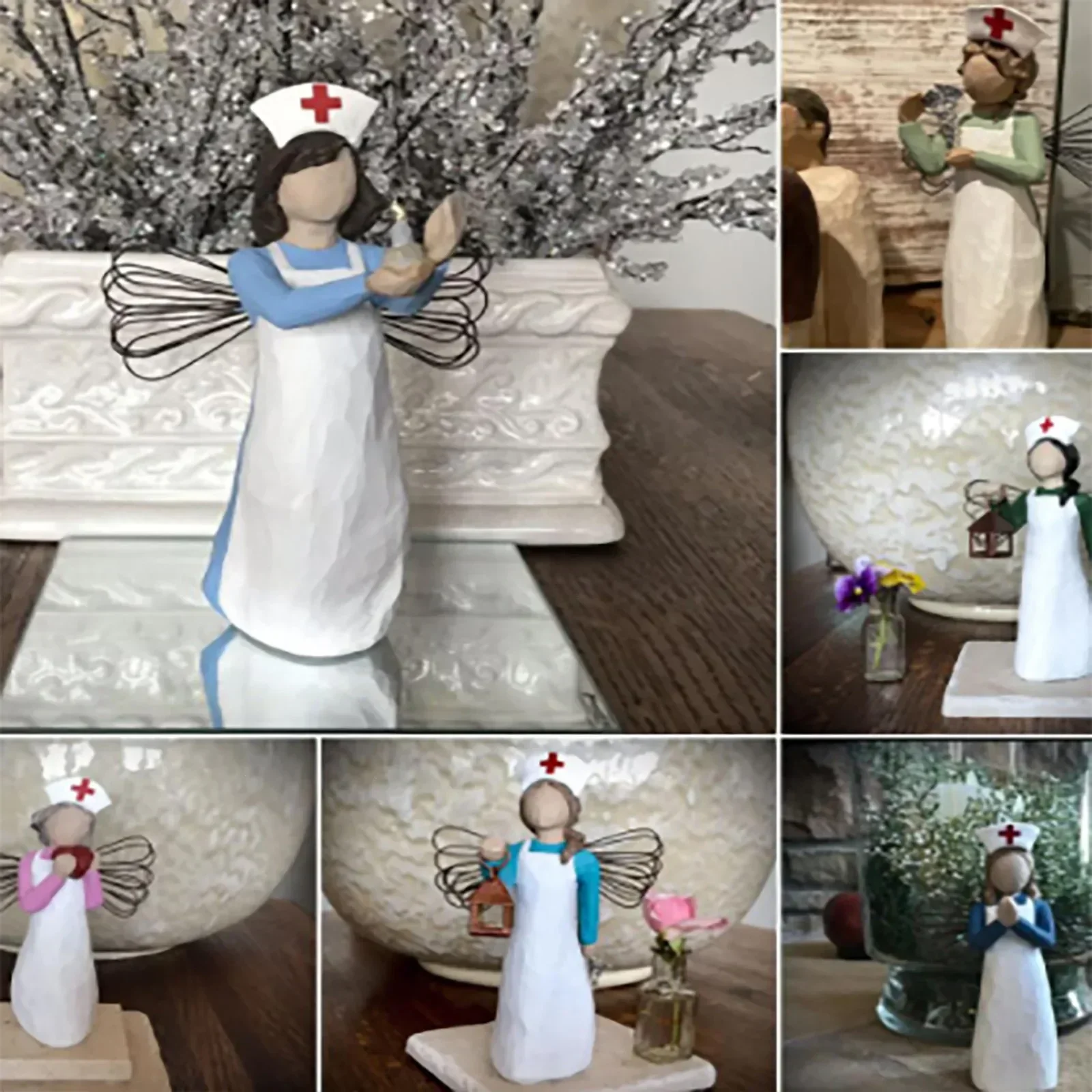 

Nurse Angel Statue ,Nurses are Angels Without Wings Statue,Resin Crafts Souvenir, Gift for Medical Staff, Home Desktop Ornaments