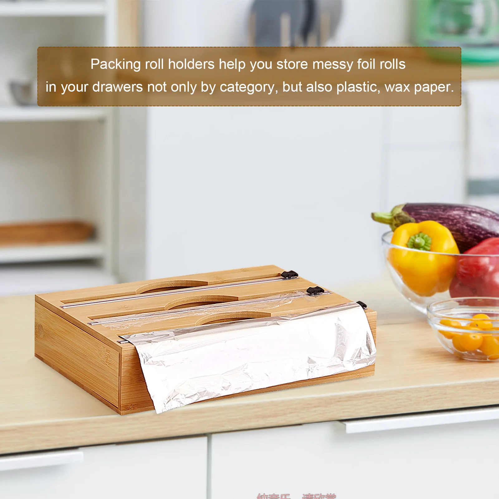 Cling Film Dispenser With Cutter Food Wrap Dispenser Tin Foil Storage Organizer Cling Film Tin