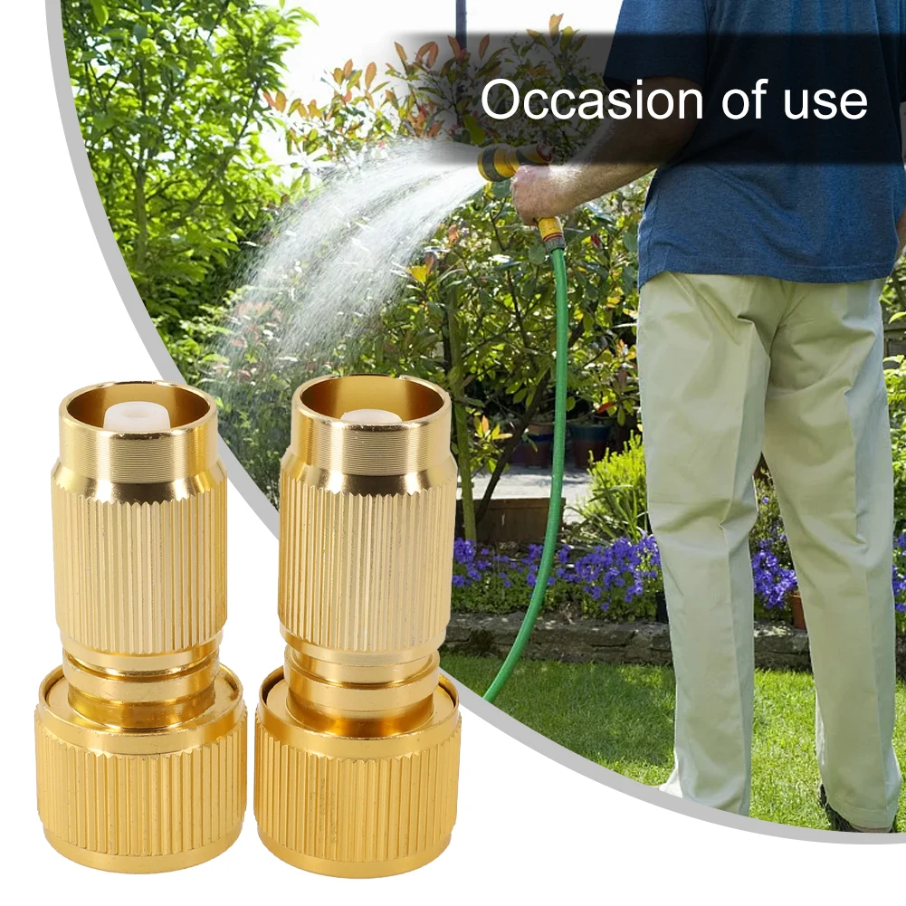 2 connettori per tubi in ottone, connettori per tubo da giardino in ottone, adattatore espandibile per riparazione tubo da giardino, raccordi rapidi in ottone per rubinetto a connessione rapida