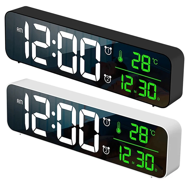 

Alarm Clock Watch Table Digital Mirror Alarm Clock Watch For Bedrooms Snooze Function Electronic Desk Clocks