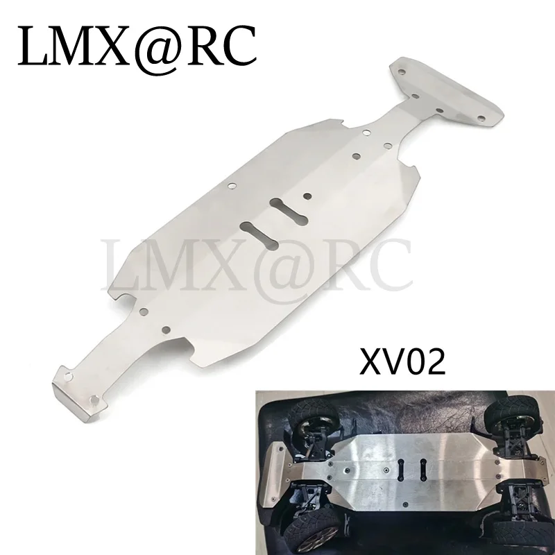LMX XV02 Stainless Steel Chassis Armor Protection Anti-Skid Plate For 1/10 RC Car TAMIYA XV-02