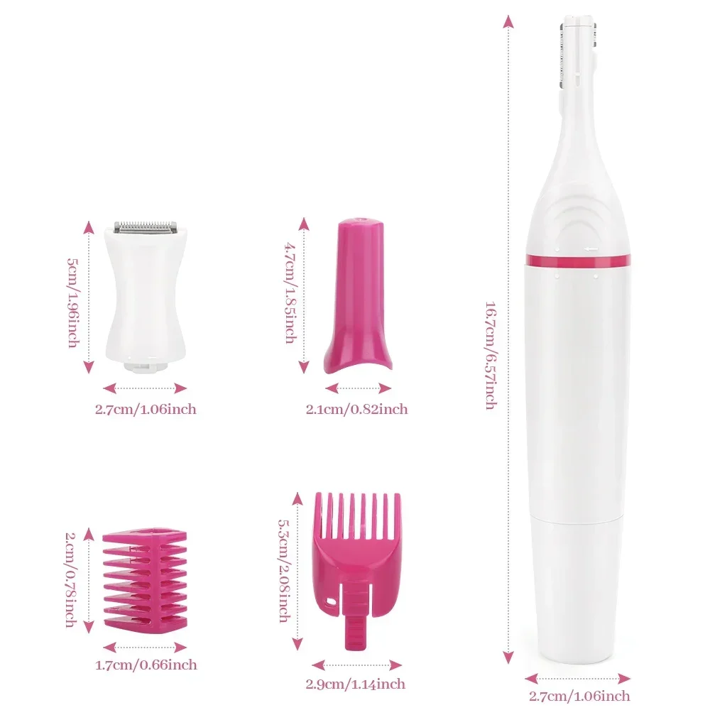 5 In 1 Body Hair Remover Epilator Trimmer Electric Facial Lipstick Shape Hair Removal Portable Women Painless Razor Shaver Tool 6