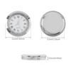1-1/2 inch Quartz Movement Round Mini Clock Insert for for 35 mm Diameter Hole with White Face,Roman Numerals, Silver Tone Bezel 2