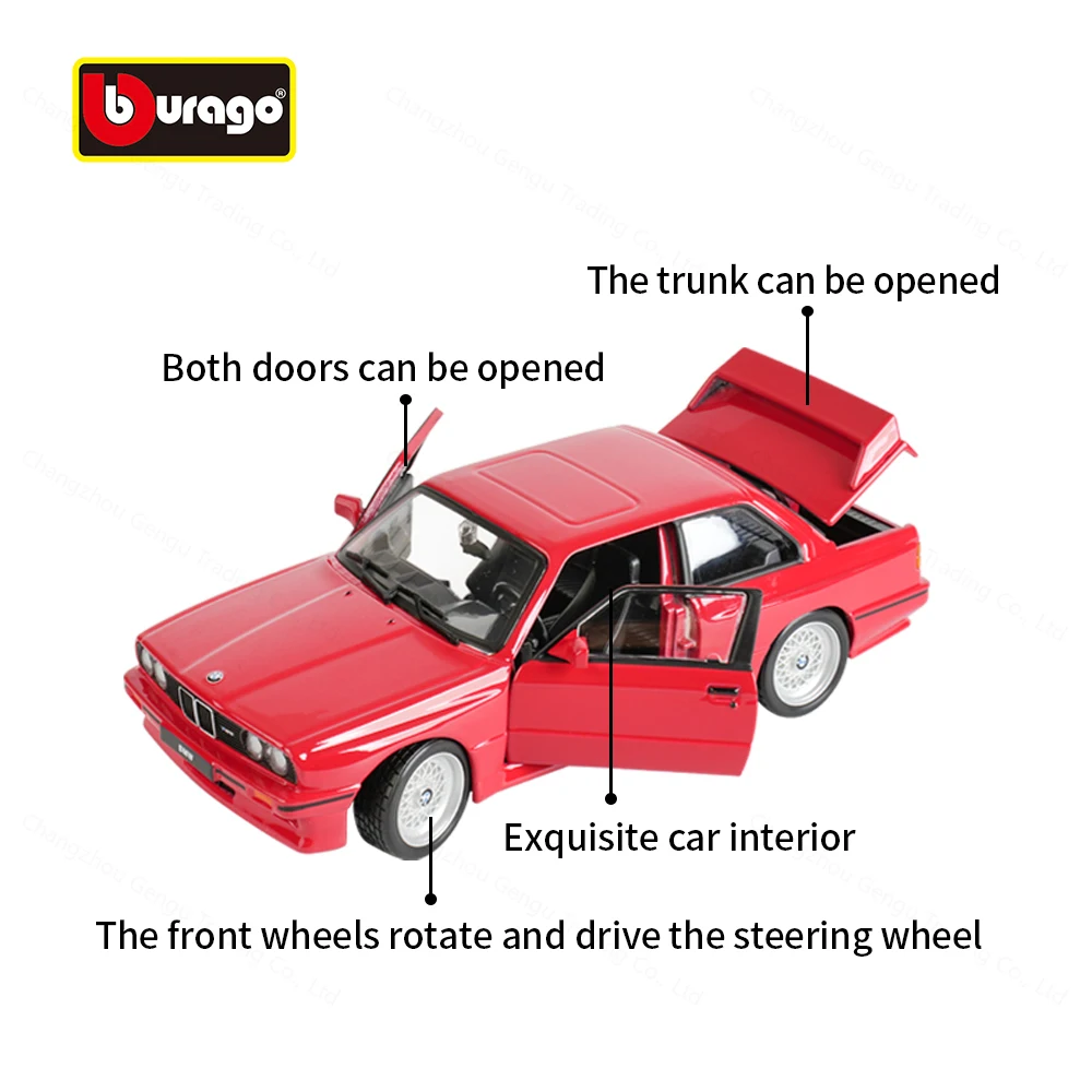 Bburago 1:24 BMW M3 (E30) Die-Cast Sports Car Collectible