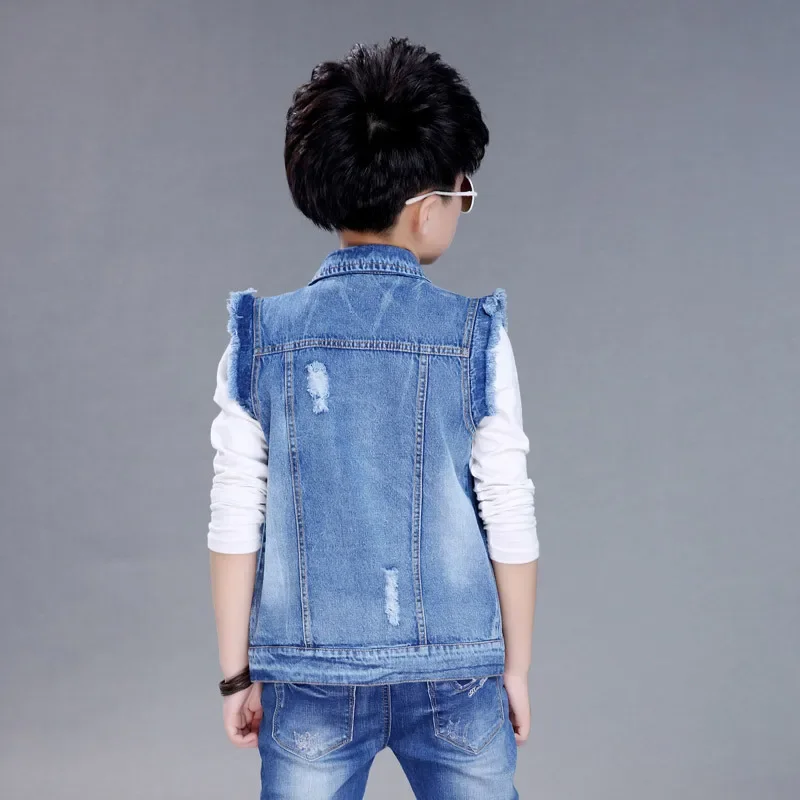 Children Clothes Boys Denim Spring Autumn Vest Kids Waistcoat Fashionable Sleeveless Outerwear School Tops Baby Boy Jacket kids vest