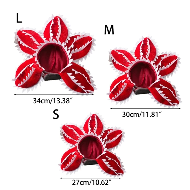 Pet Hat Costume Demogorgon Hat Props Headwear Soft Kitten Scary Flowers 4