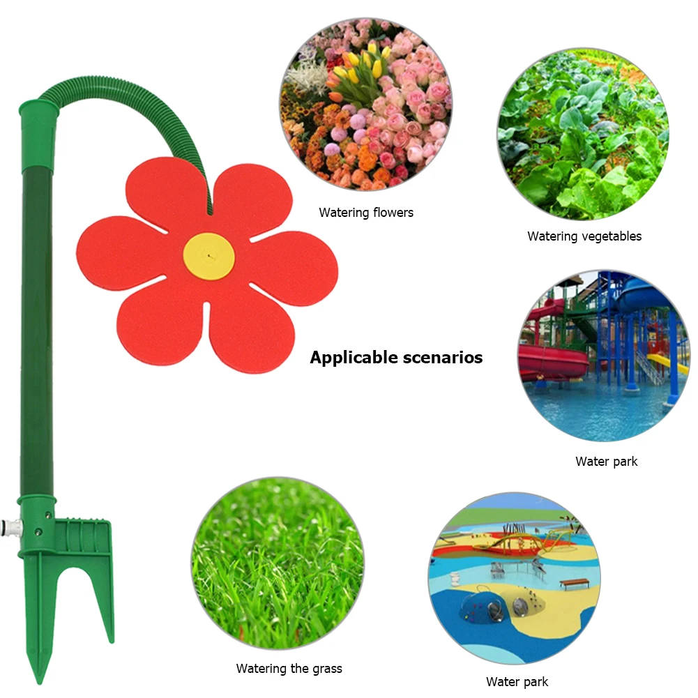 Watering Sprinkler Flower Shape Crazy Spin Sprinkler 720 Rotating Water Spray  for Yard Lawn Watering Garden Decor
