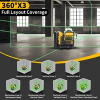 DeWalt niveau laser DW089LG laser 360 outil de mesure laser construction laser degré Laser professionnel, sans fil/Rechargeable 1