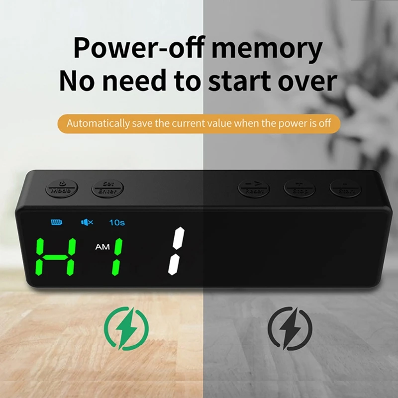 Portable Gym Timer Interval Timer Workout Fitness Clock Countdown/UP/Stopwatch Magnetic & USB Rechargable 4 Types Drop Ship 3
