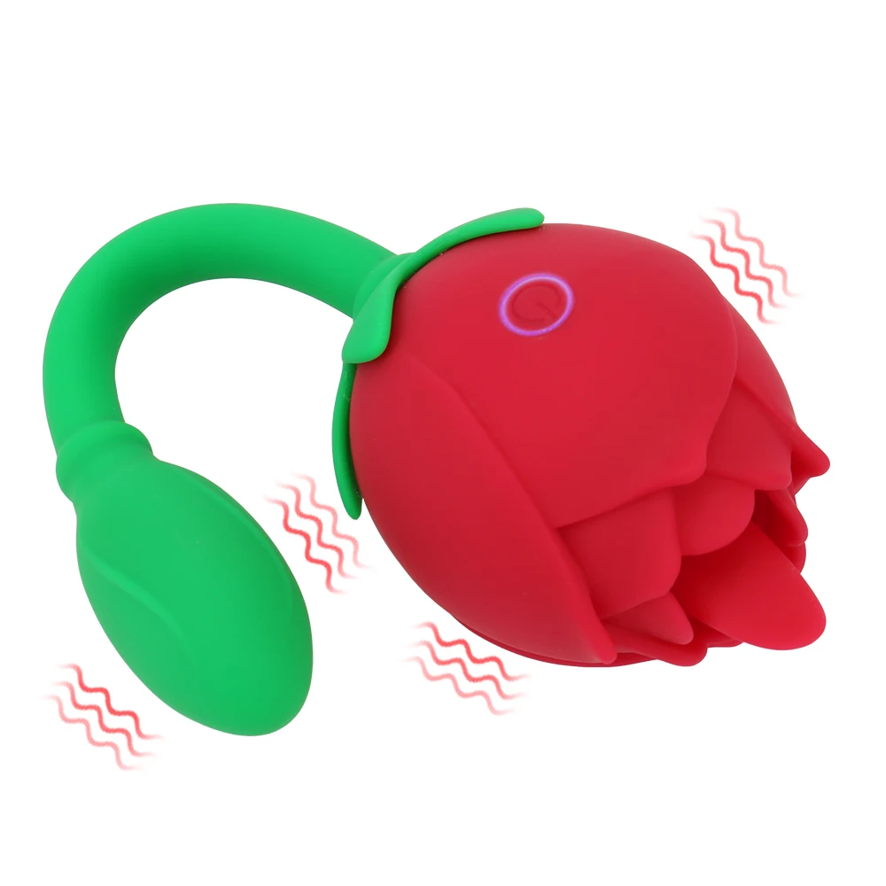Schwanz Rose Form Vibration 2 In 1 Zunge Lecken Vibrator Klitoris Stimulation Nippel Massager Hintern_voghion.com