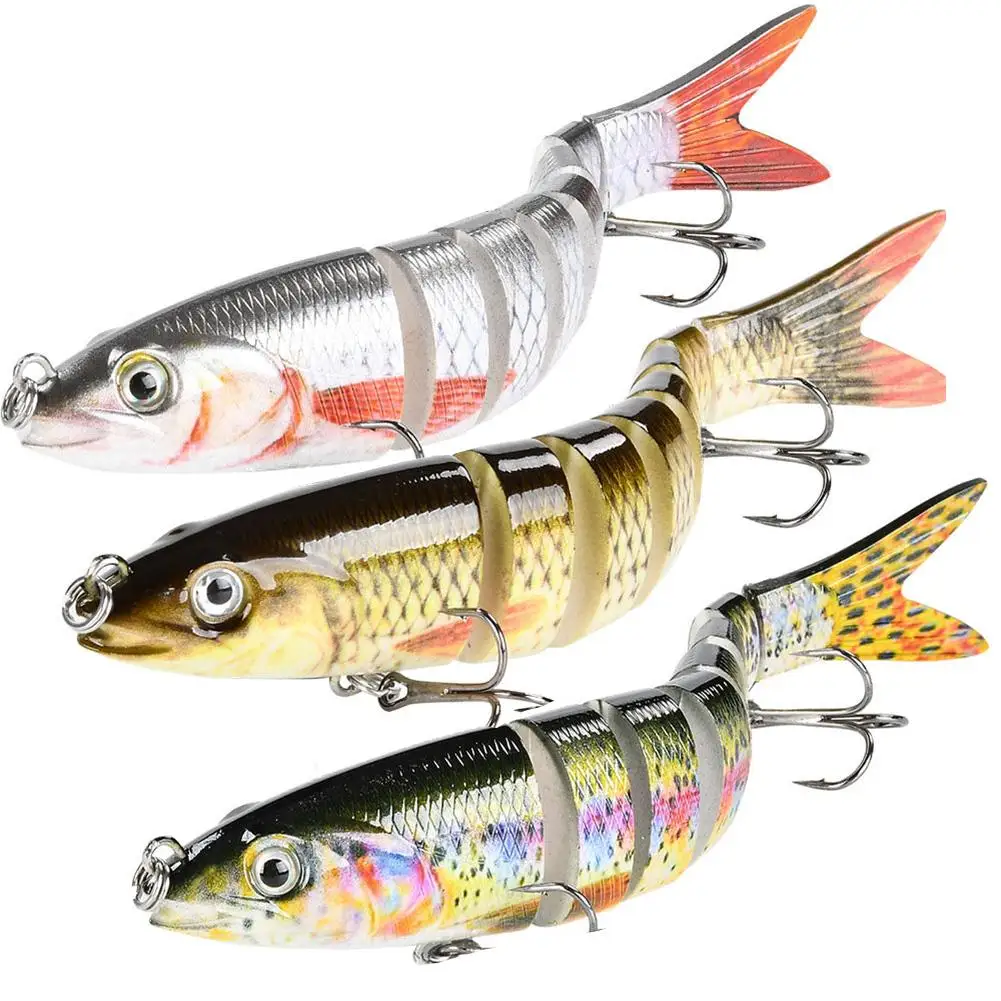 

3pcs Fishing Lures Multi Jointed 10cm 10g Fake Hard Bait Long Casting Simulation Lures Bait For Freshwater Saltwater