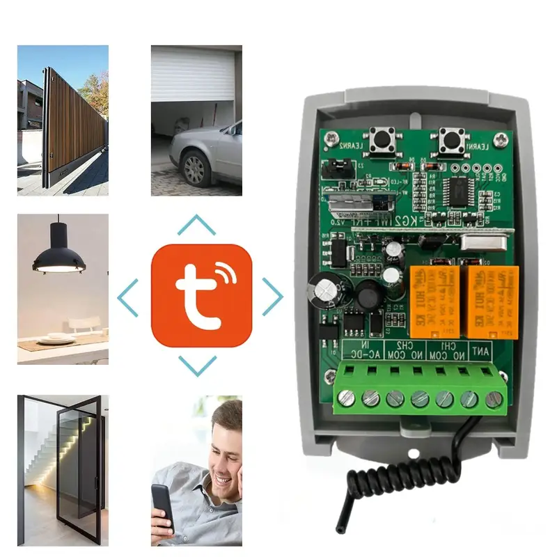 SCS SENTINEL Controller Tuya WiFi Smart Life Garage Door Receiver 7-32V 85-250V 2CH 433MHz Remote Control Gate Opener Universal - Image 3