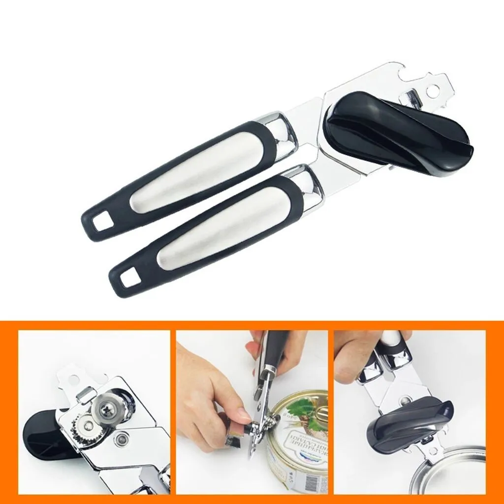 3-In-1 Stainless Steel Manual Can Openers Cordless Tin Opener Bottle Opener