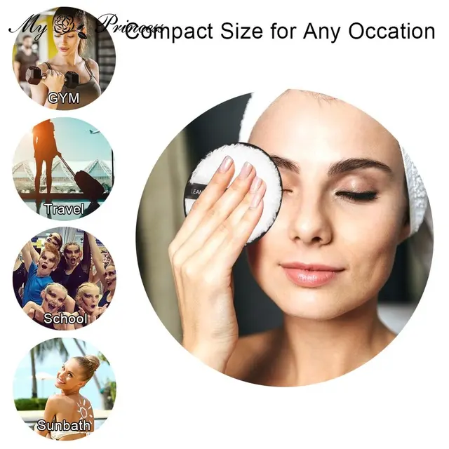 disque démaquillant lavables pour le visage, serviettes cosmétiques réutilisable – Image 3
