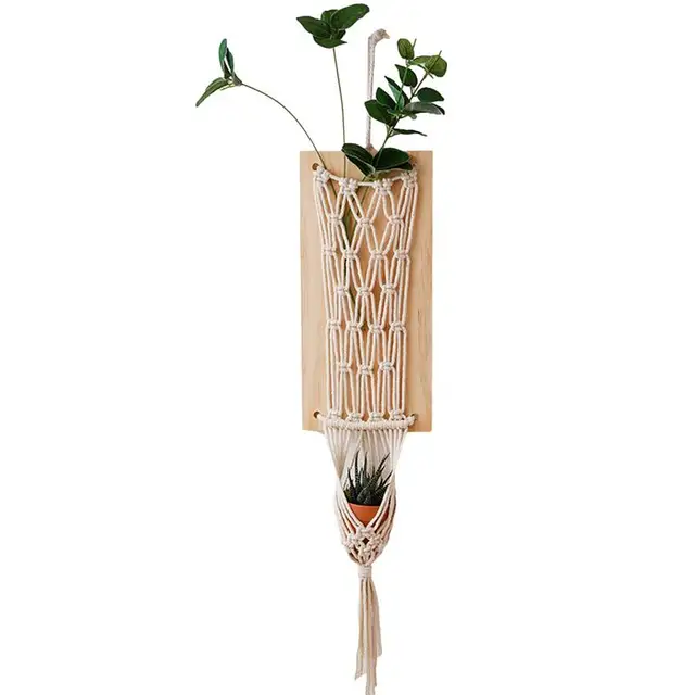 Boho Flowers Fali Függők Gobelin Virág Kosár Növényi Fogas Északi Stílusú Bohém Otthoni Dekoráció Rusztikus Virágtárolás