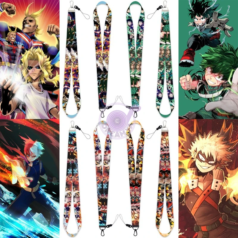 Anime Boku No My Hero Academia Shoto Keyring Lanyard Streamer Bag Pendant Neck Strap for ID Badge Phone Holder Cosplay Xmas Gift | Украшения