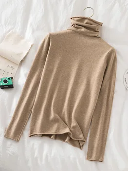 الياقة المدورة النساء البلوزات 2025 الخريف الشتاء سترة بلوفر مغزول كم طويل امرأة بلايز لينة البلوز سحب فام 4
