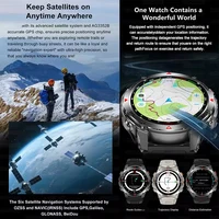 2025New montre intelligente militaire extérieure hommes 1.46 "AMOLED intégré GPS boussole altimètre 3ATM horloge étanche BT appel montres intelligentes 3