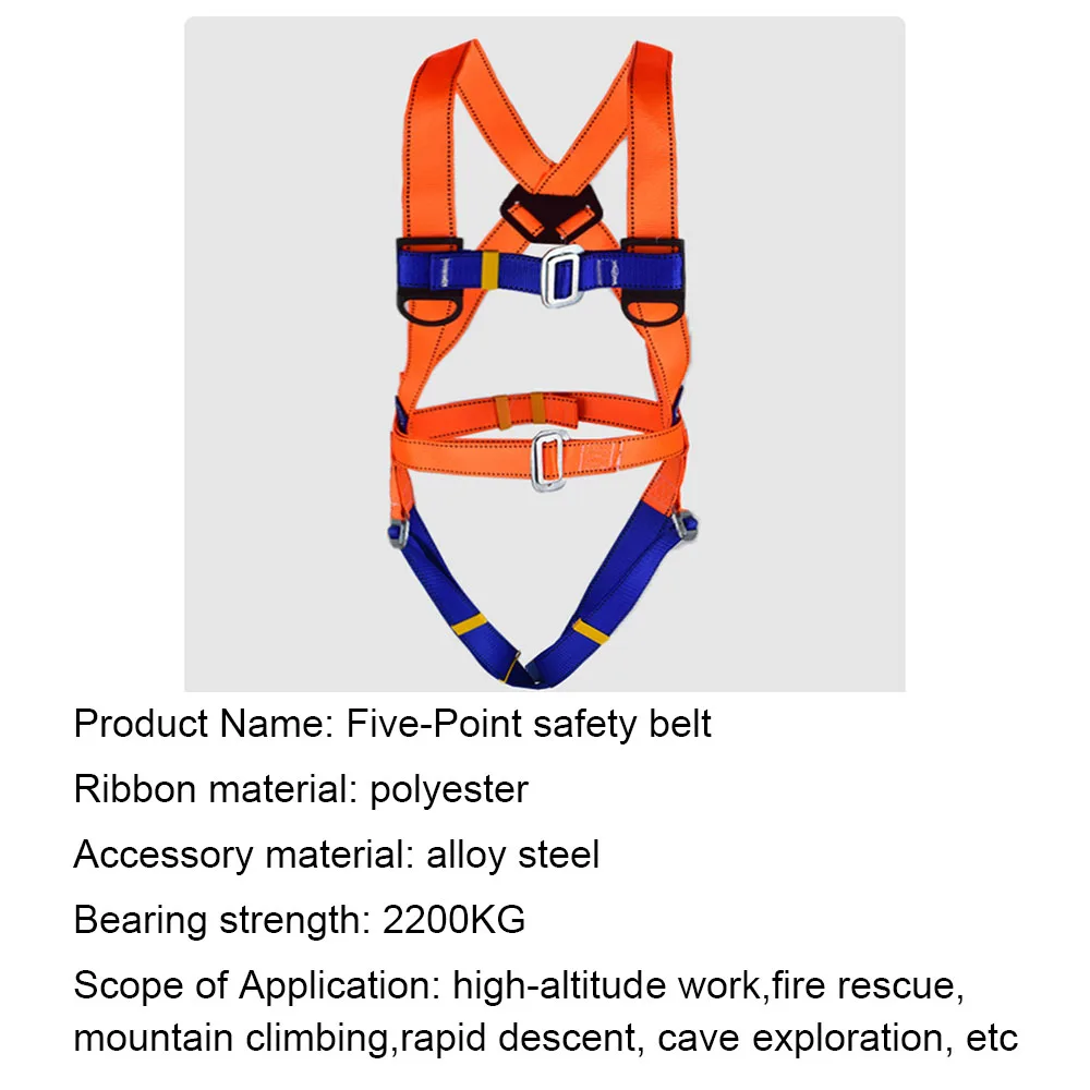 High-altitude Work Safety Belt Rope Set CE Five Point Full Body Harness Outdoor Rock Climbing Electrician Protection
