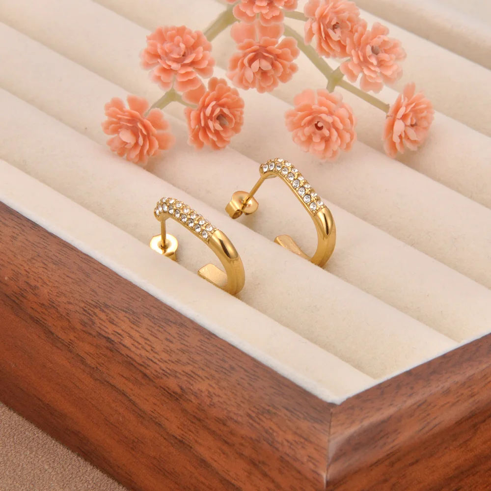 JeeMango Zarte weiße Zirkon-Stern-Mond-Edelstahl-Ohrringe für Damen, trendiger, wasserdichter Schmuck für den täglichen Gebrauch, Geschenke E26060 – Detail 14