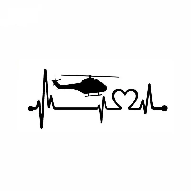 

Helicopter Heartbeat Lifeline Die-Cut Vinyl Decal Car Sticker Waterproof Auto Decoration for Car Body Bumper Rear Window F33