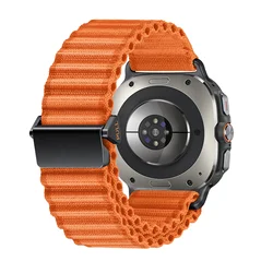 Nylon Off-Road Braided Bracelet Wristband Belt for Galaxy Ultra 47mm (Orange)