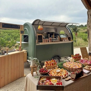 All In One Food Trailer Concession Cart Fully Equipped With Fridge Freezer Stove Griddle Fryer Professional Mobile Kitchen 1