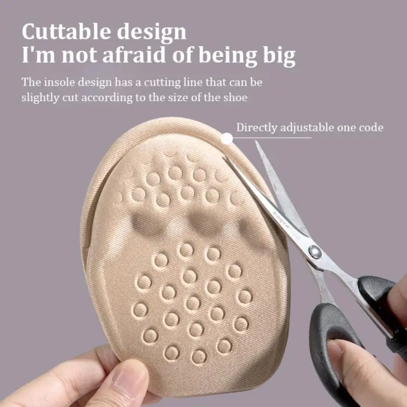 남녀공용 통증 완화 앞발 삽입물 반 깔창, 미끄럼 방지 밑창 신발 쿠션, 패딩 처리된 앞발 패드, 신발 삽입물 감소