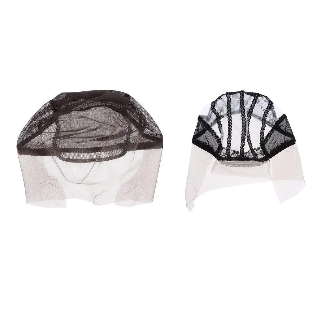 

2x Lace Caps for Making Adjustable Cap with Stretchable Strap