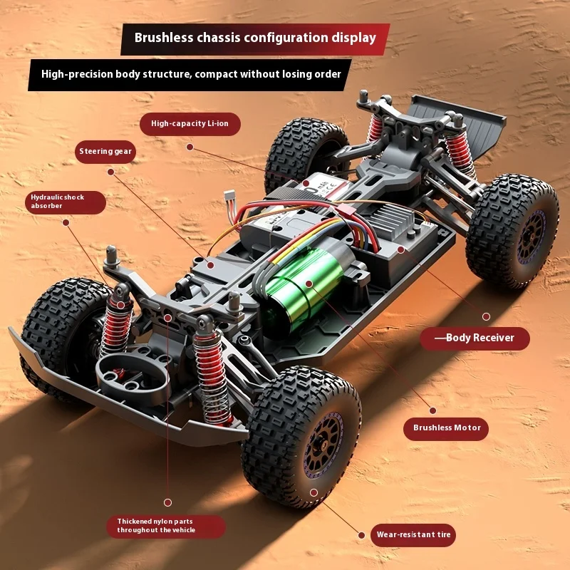 리모컨 숏 카드 HB-RD1201 1/12 RC카 4륜구동 브러시리스 75KM/H 고속 자동차 유압식 충격 흡수 장치 (남아용)