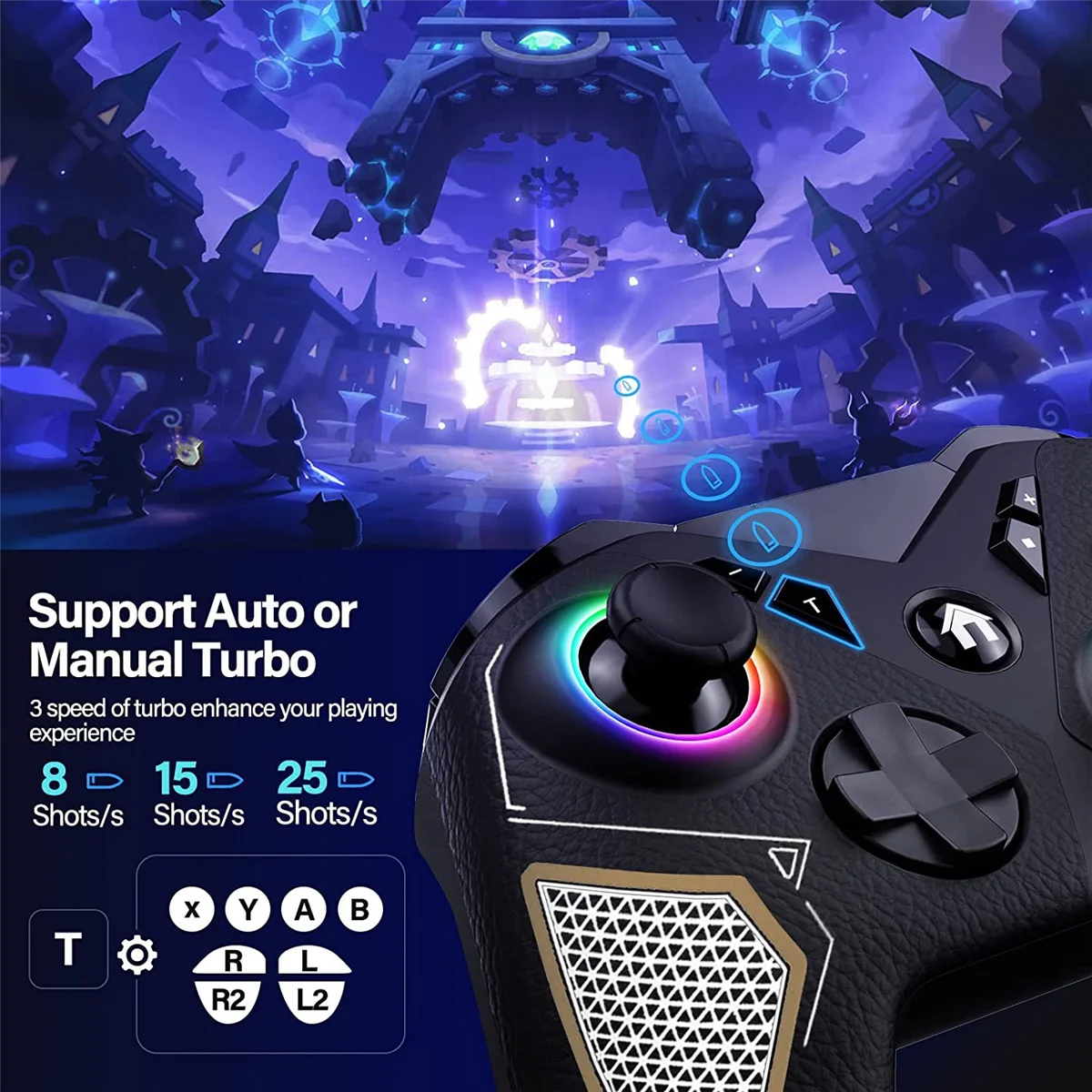 

Беспроводной контроллер геймпада для Nintendo Switch/Lite/OLED, переключатель игрового контроллера с фотографией/пробуждением/турбо