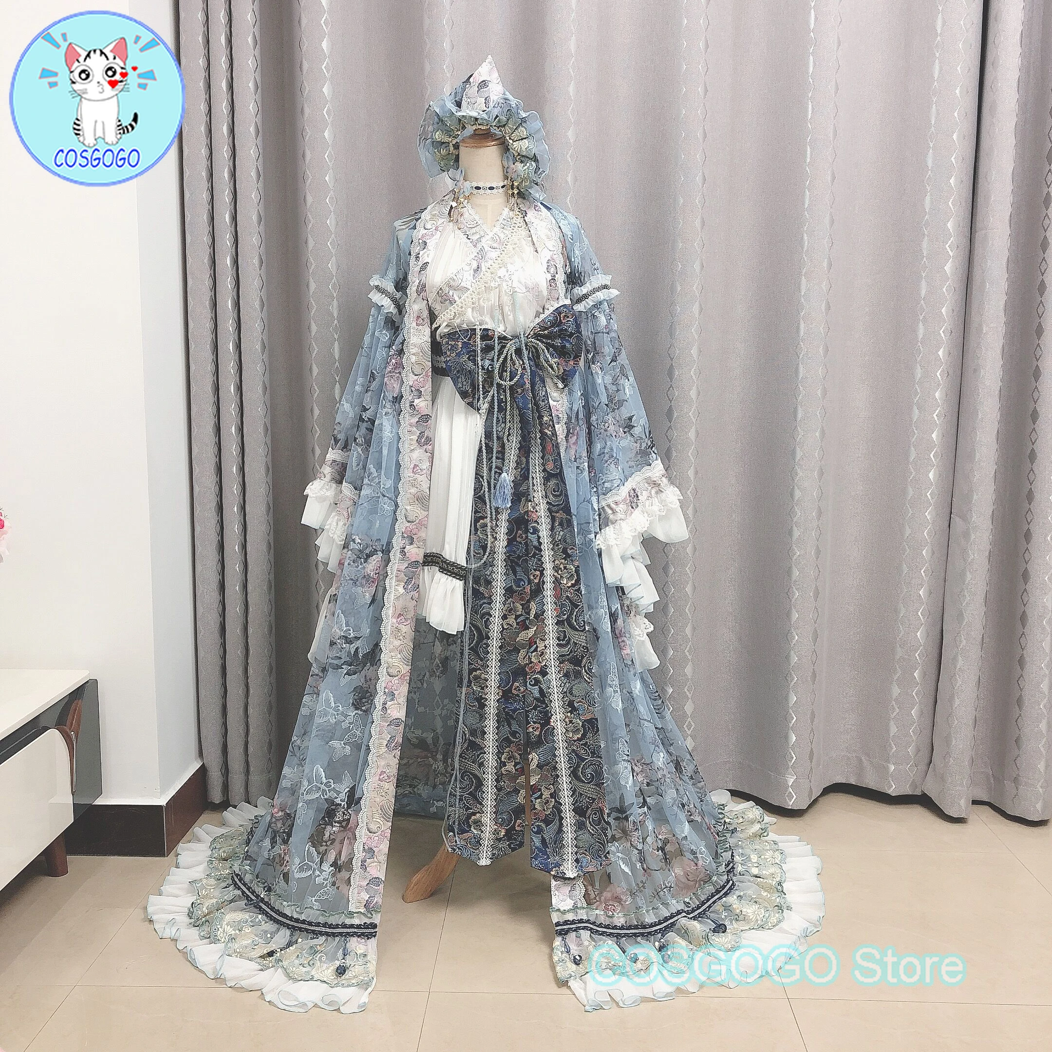 

[Индивидуальный заказ] костюм для косплея аниме проект Touhou saigyo-ji Yuyuko, одежда для Хэллоуина UUZ, женское великолепное платье