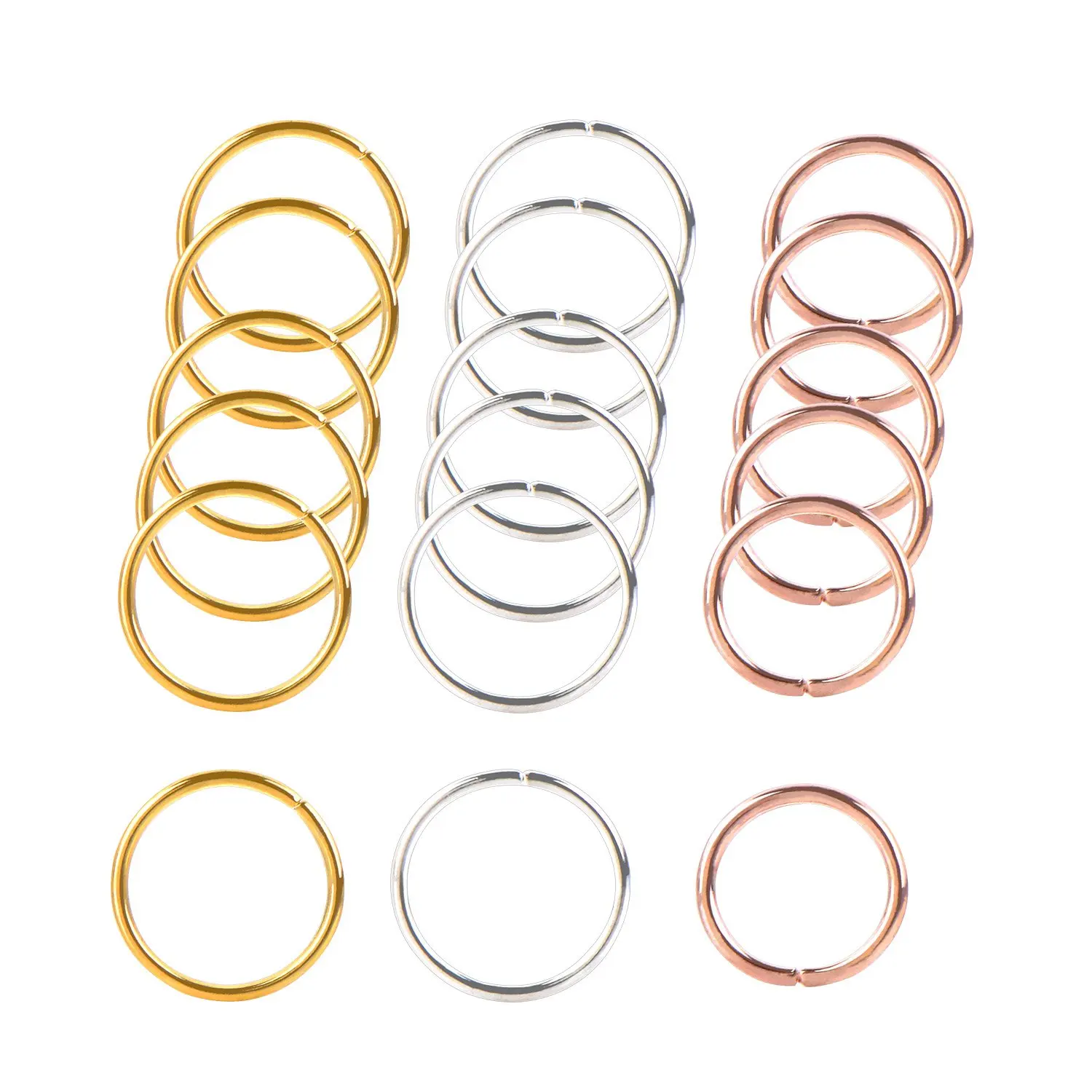 Elegant 12mm Multicolor Hair Rings - Pack of 100