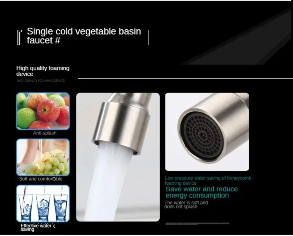 Description Picture 4 of itemKitchen Faucet Stainless Steel Wall Mounted Single Cold Water Faucet Lower Curve Faucet Wall Sink Water Tap Premium Quality