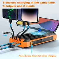 Solar Mobile Power Bank Portable Wireless Fast Charging 10000mAh 4USB port Suitable for iPhone xiaomi huawei with 2Led Light 2