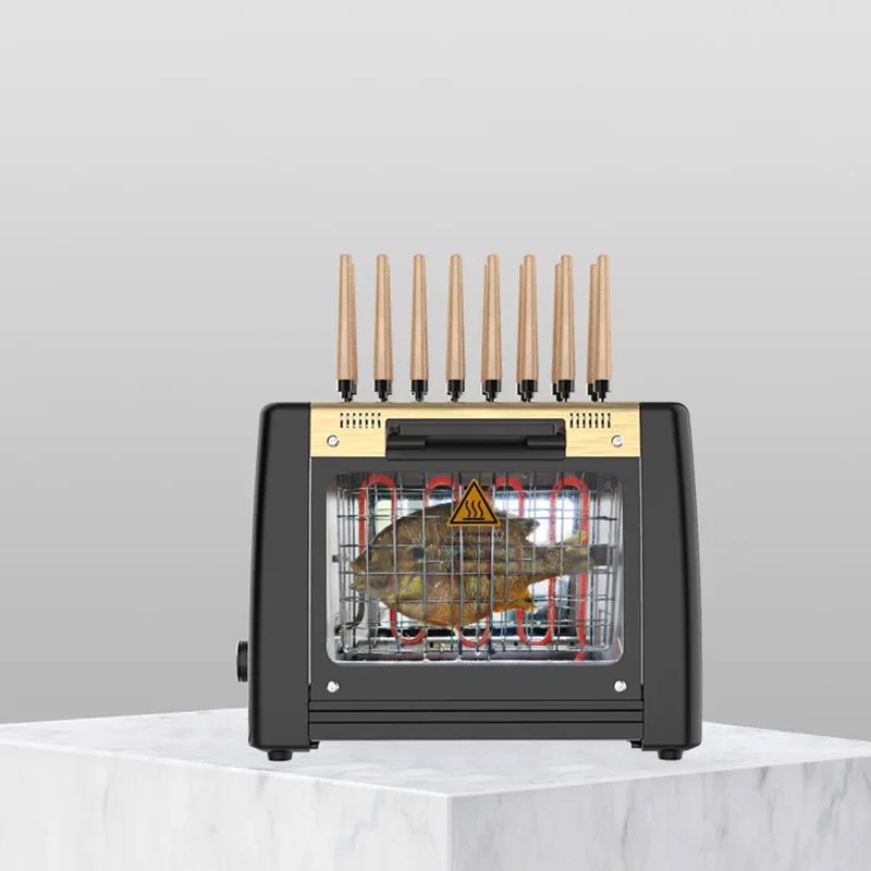 Barbecue Grill Household Automatic Rotating Skewers Machine Smokeless Rotary Electric Grill 220V/1200W Barbecue