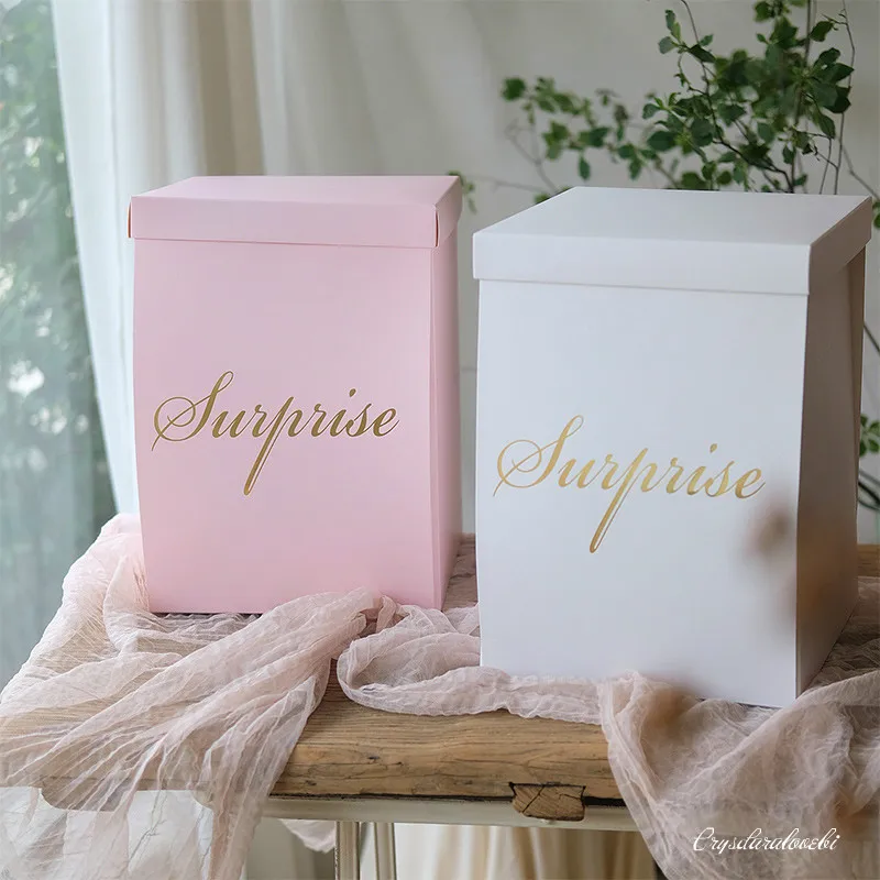 

5pcs Suprise Box Cardbaord Paper Gift Box Birthday Cake Proposal Box Party Decoration Gift Present Wrapping Packaging Supplies