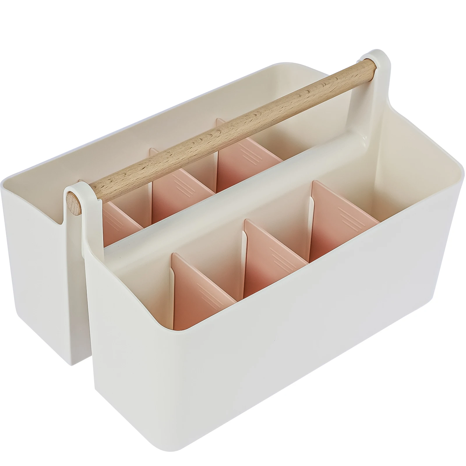 Organizer da scrivania 8 scomparti Organizer portatile per forniture artistiche con manico portapenne in plastica per la stanza dell'aula dell'ufficio