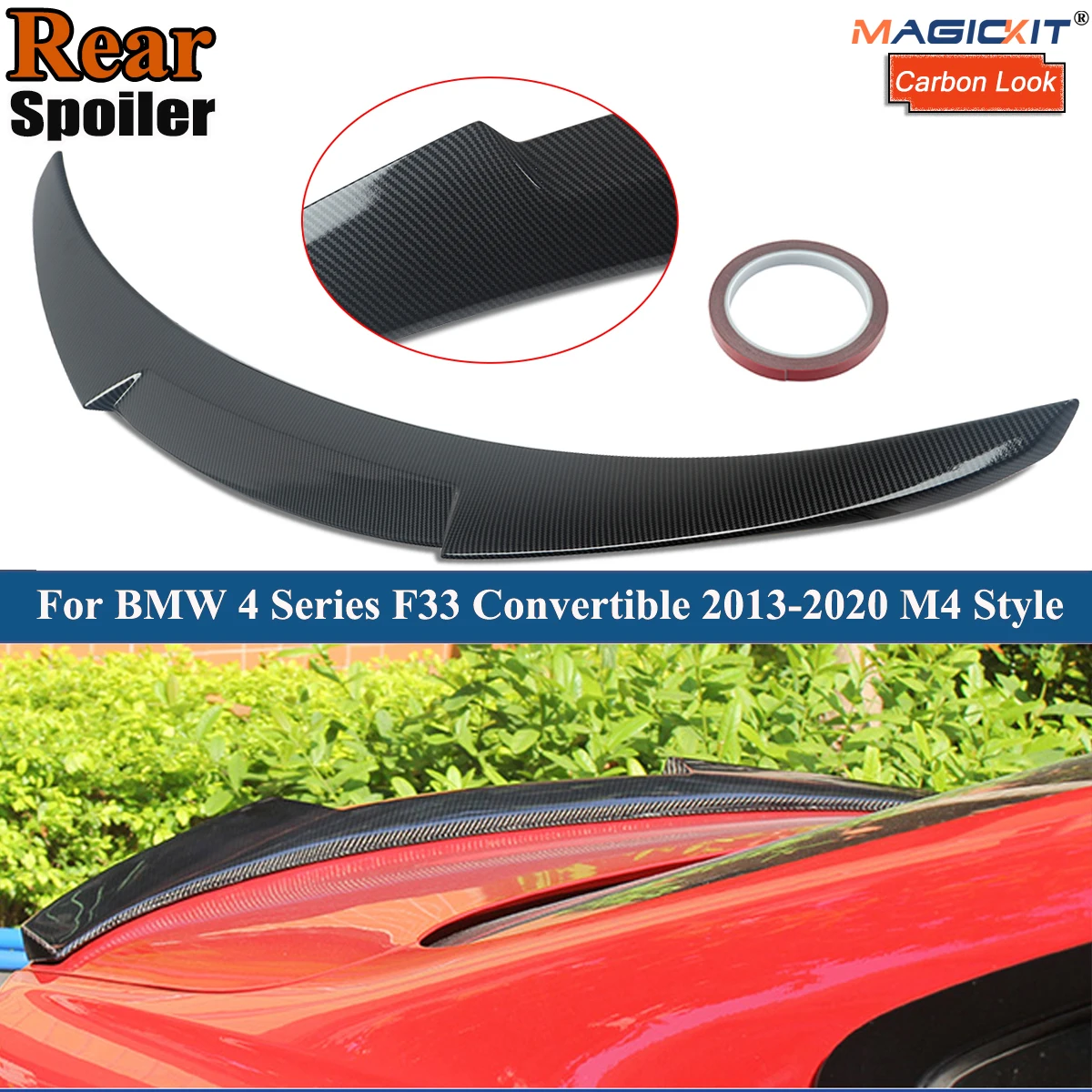 Reartrunk Bat Spoiler Wing Lip Per Bmw F33 Convertible M4 Style Spoiler 2013-2020 Look In Fibra Di Carbonio